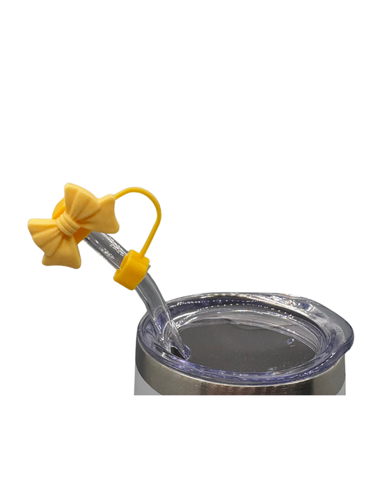 Yellow Bow Straw Topper