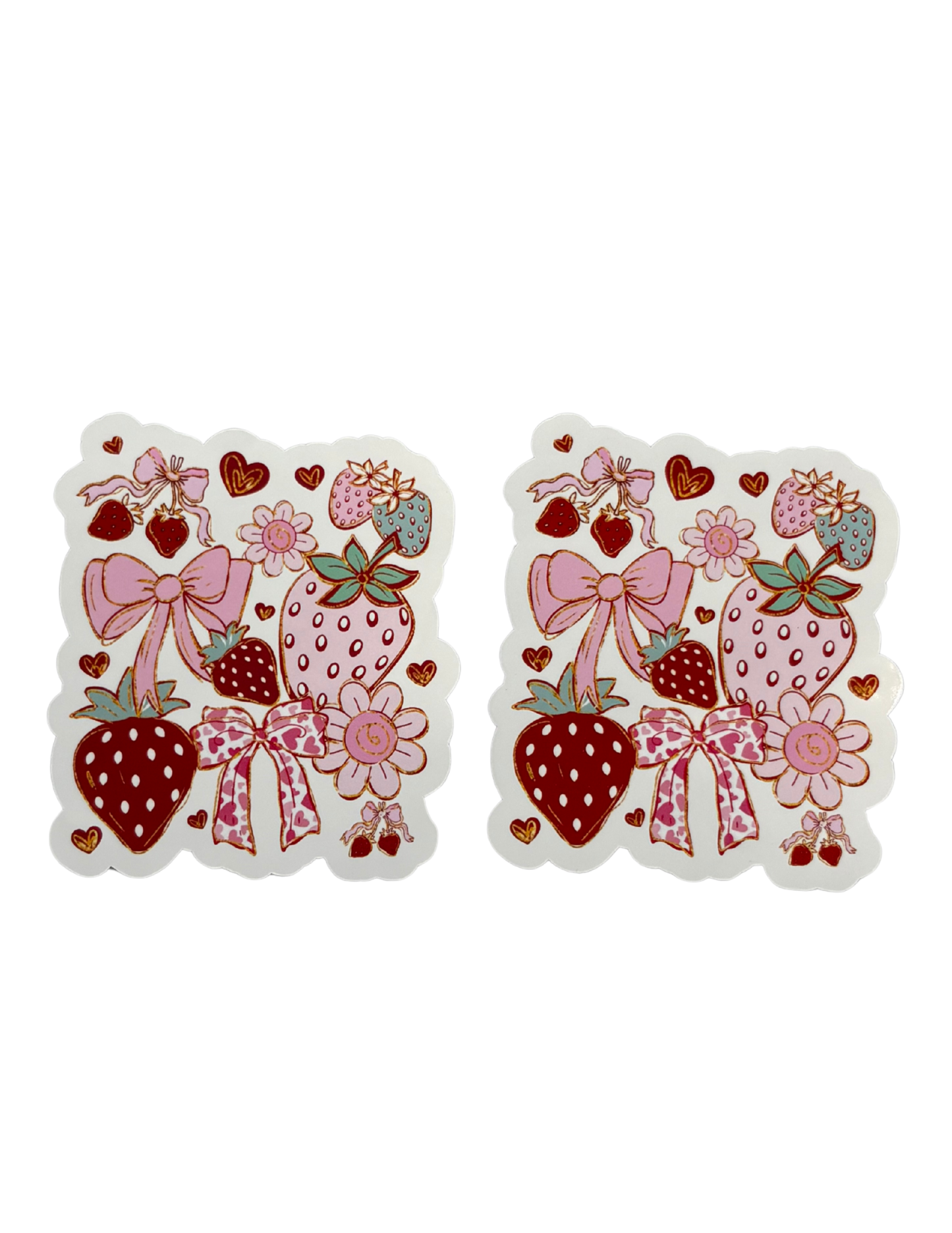 Strawberries and Bows Sticker Bundle (2 Pack)