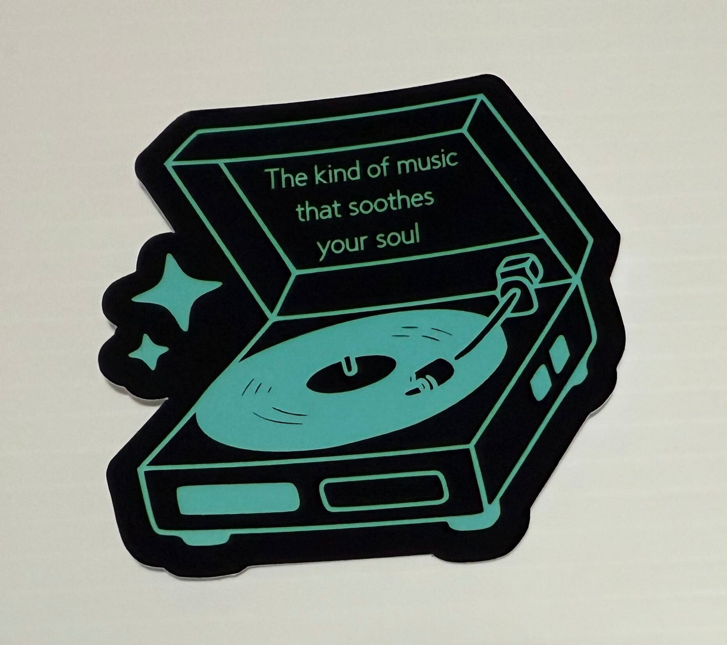 3" Record Teal Blue and Black Vinyl Sticker (Pack of 2)