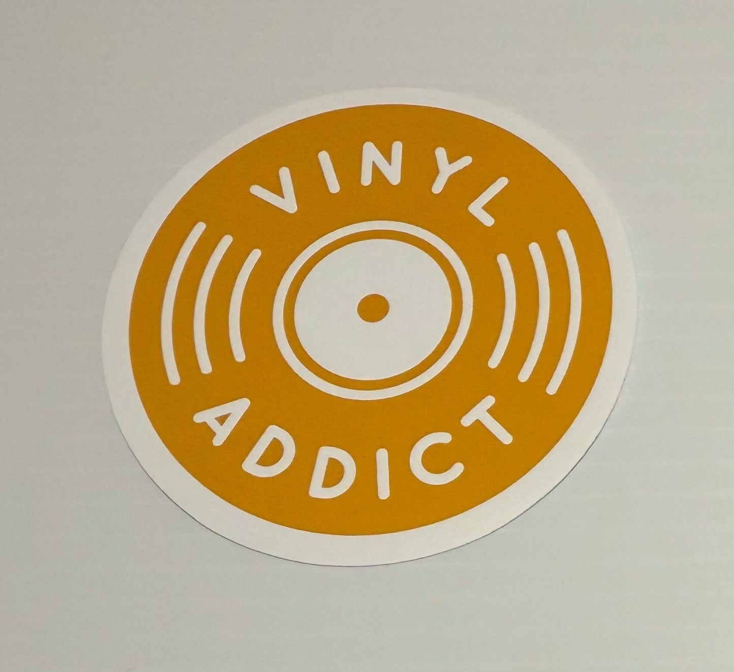 3" Vinyl Addict Yellow Gold Vinyl Sticker (Pack of 2)