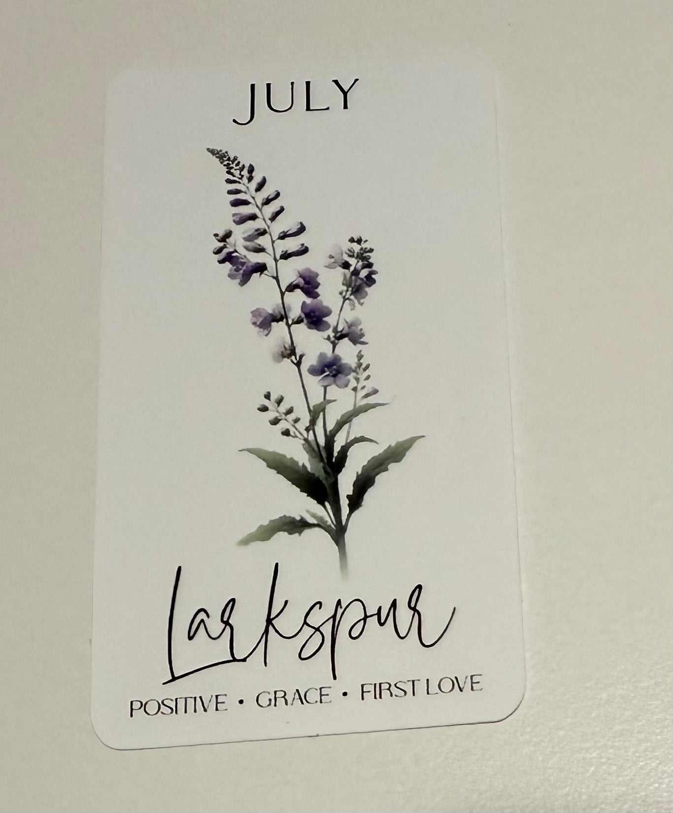 3" July Larkspur Flower Vinyl Sticker (Pack of 2)