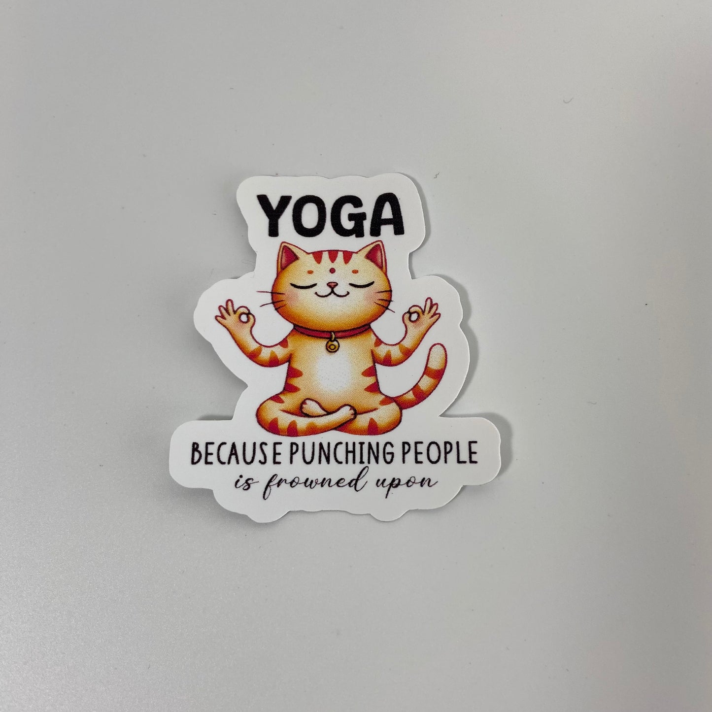 3" Yoga Because Punching People is frowned upon Vinyl Sticker (Pack of 2)