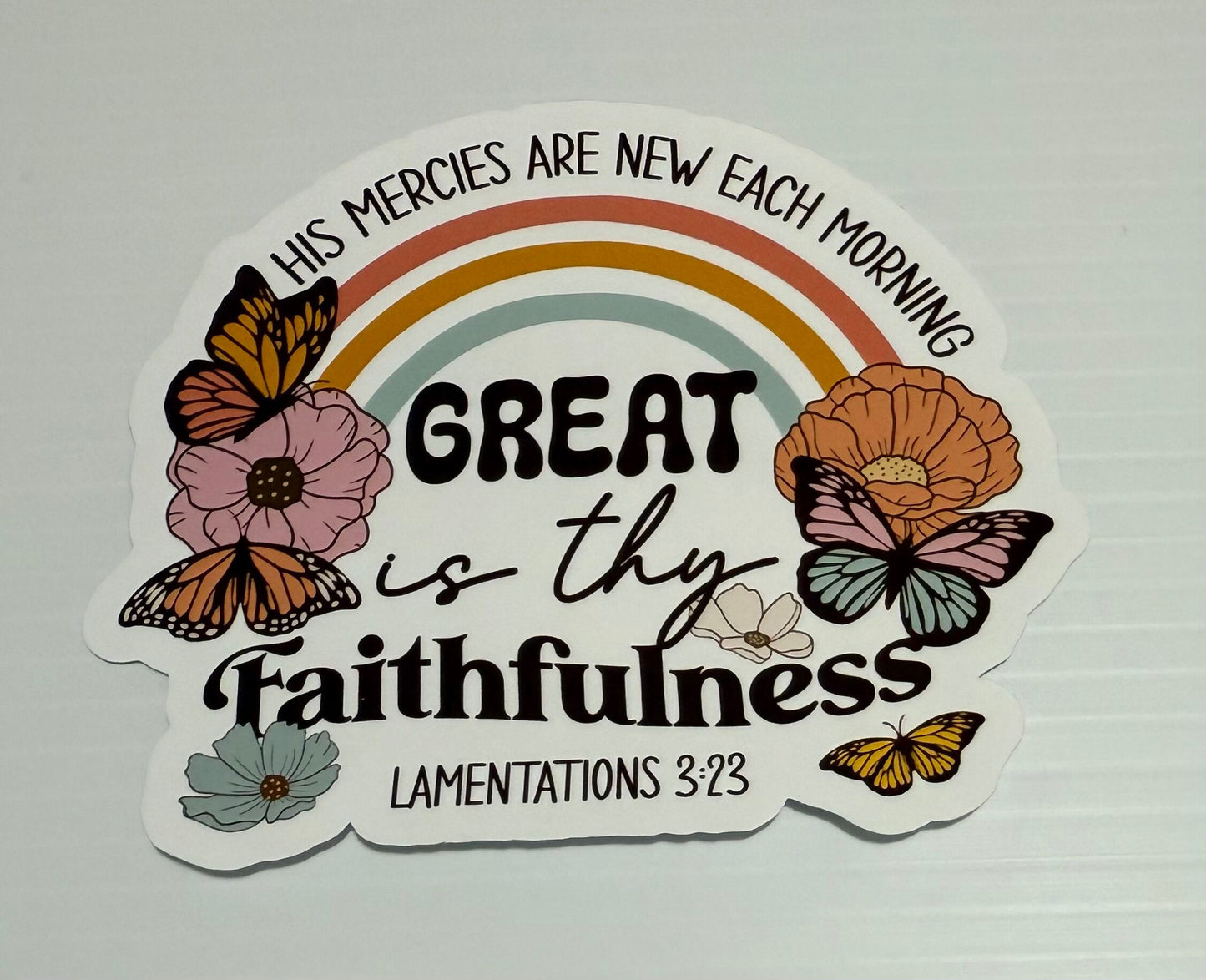 3" Butterfly Faithfulness Vinyl Sticker (Pack of 2)