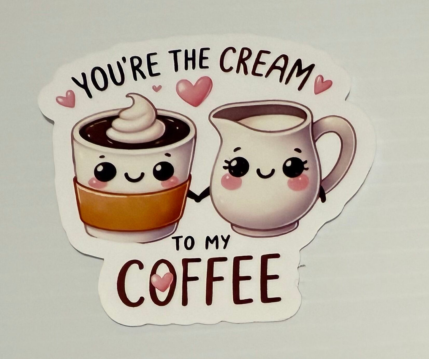3" Cream To My Coffee Vinyl Sticker (Pack of 2)