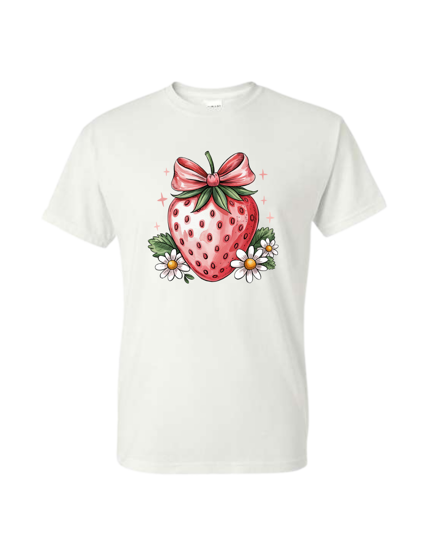 Strawberry Daisy Pink Bow T-Shirt
