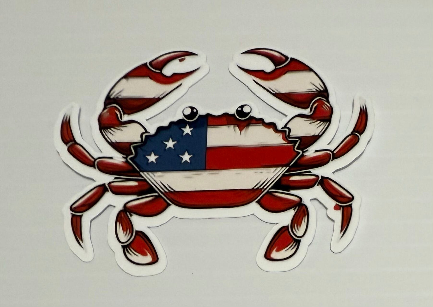 3" Americana Crab Vinyl Sticker (Pack of 2)