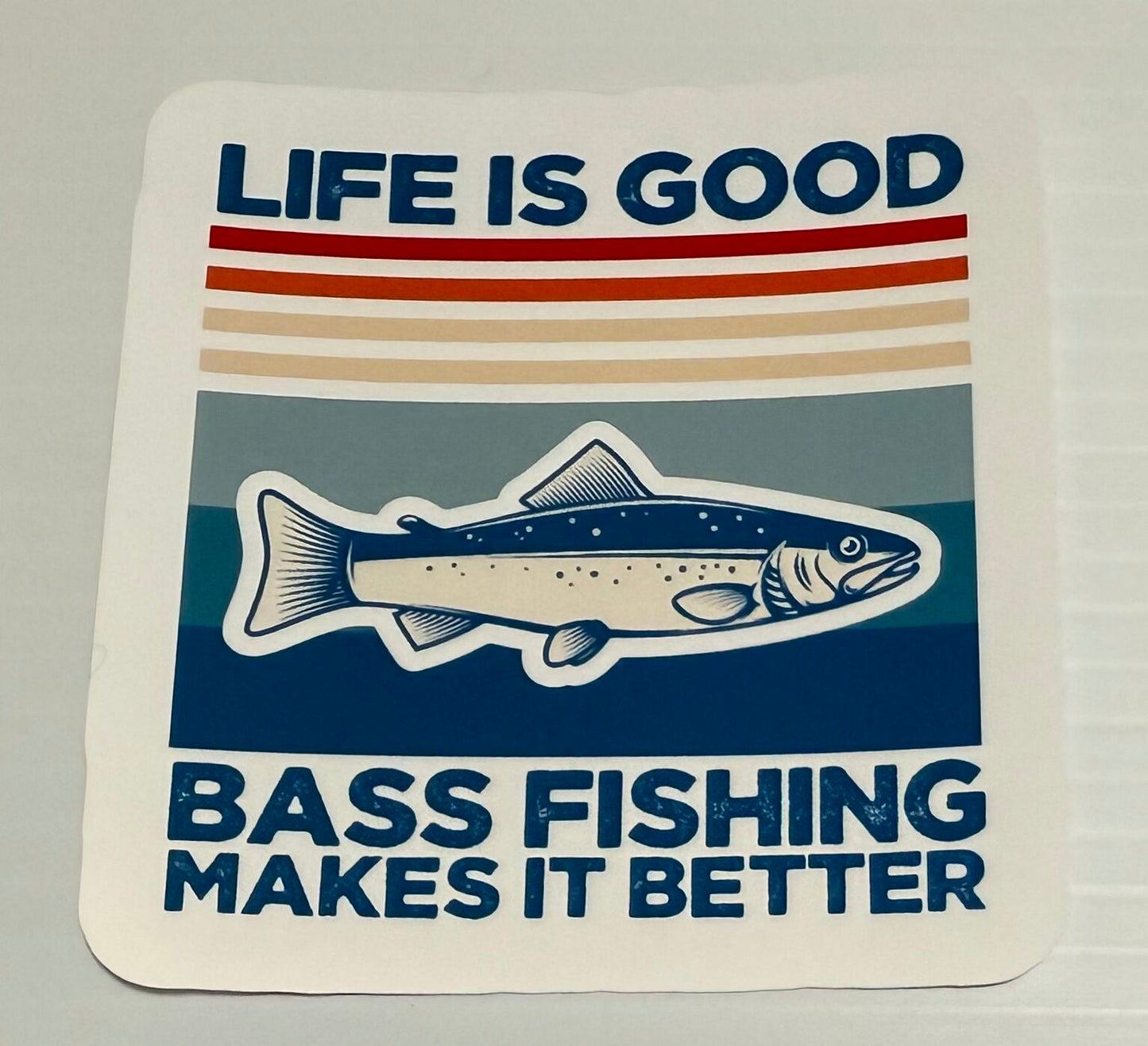 3" Bass Fishing Vinyl Sticker (Pack of 2)