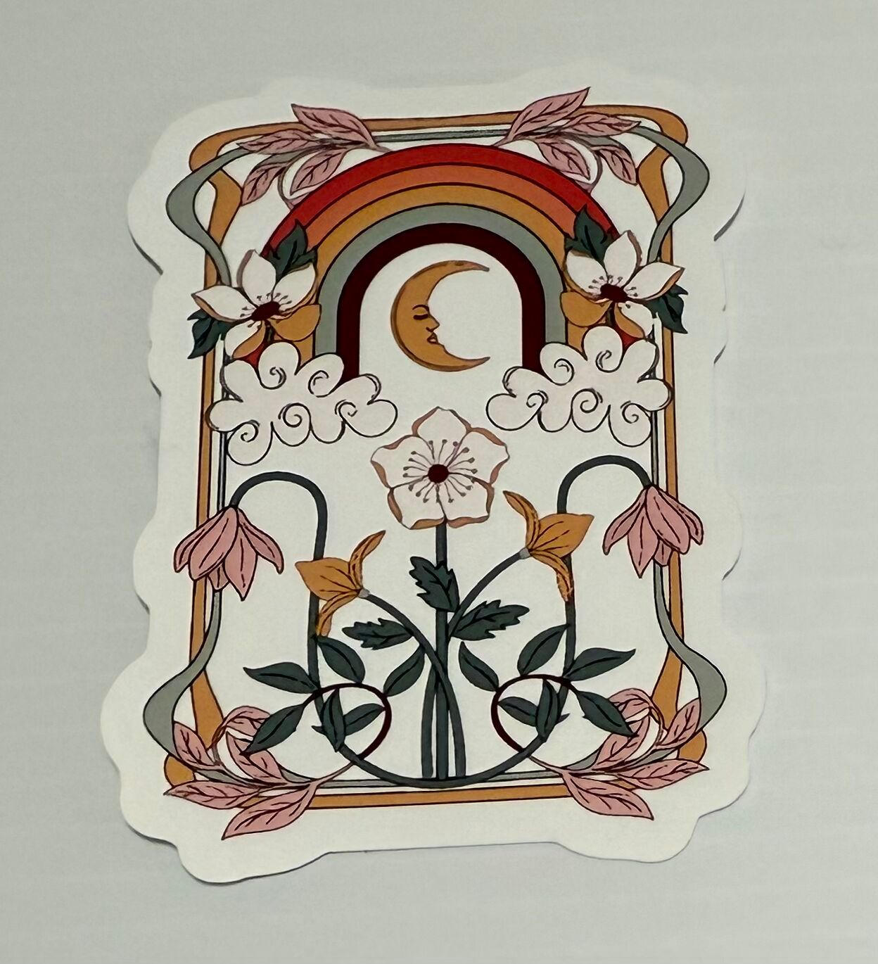 3" Moon Flower Vinyl Sticker (Pack of 2)