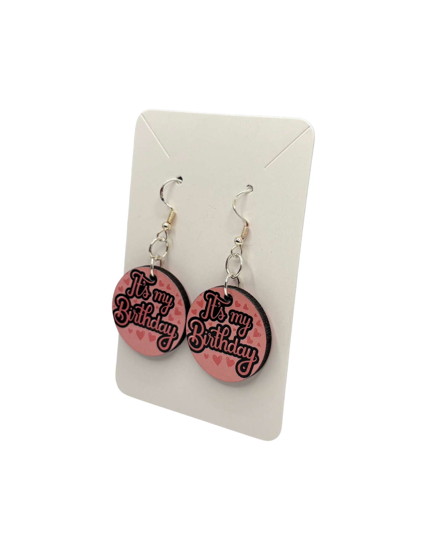 Its my Birthday Pink Circle Earrings