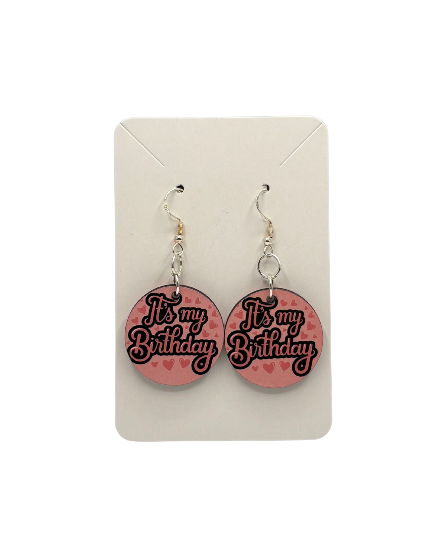 Its my Birthday Pink Circle Earrings