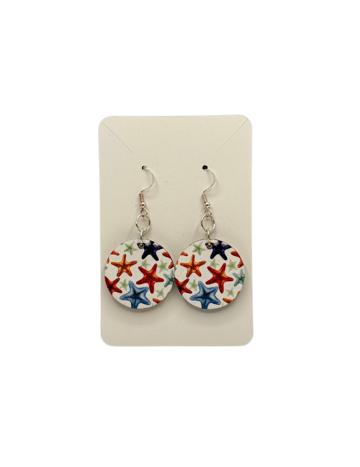Colorful Starfish Earrings Circle