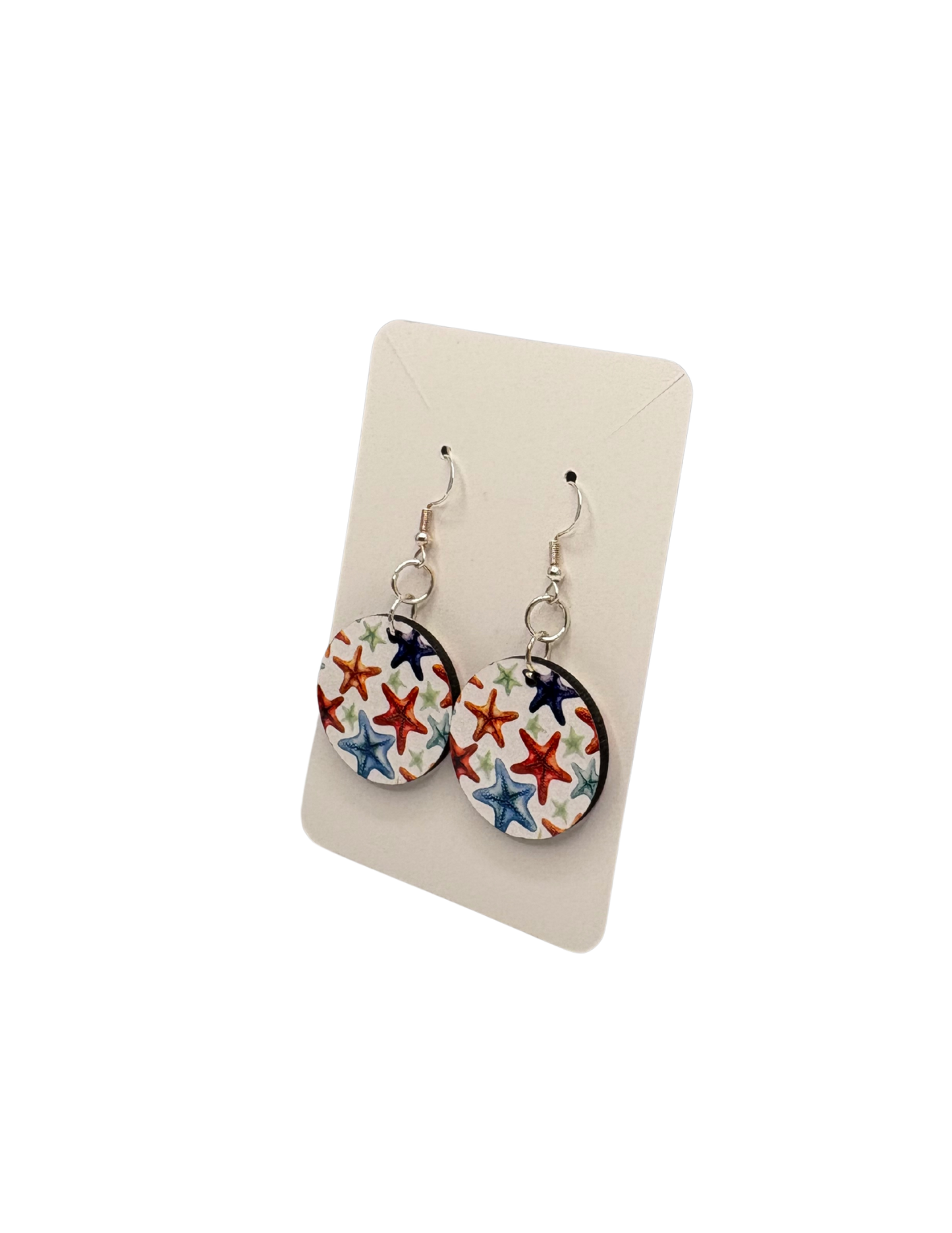 Colorful Starfish Earrings Circle