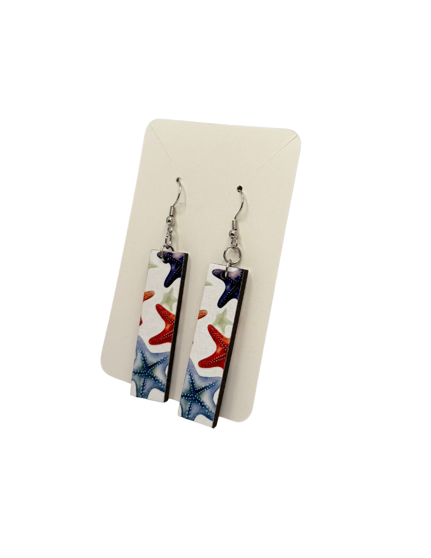 Rectangle Starfish Earrings