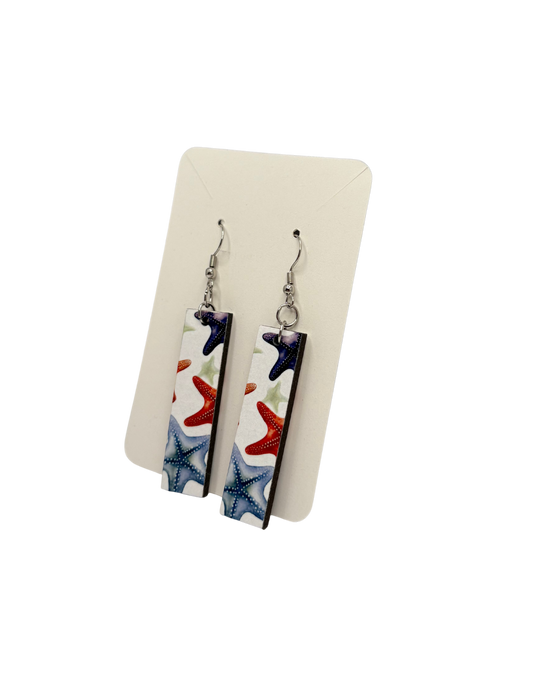 Rectangle Starfish Earrings