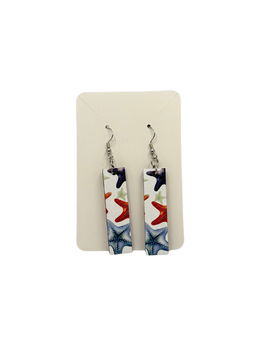 Rectangle Starfish Earrings