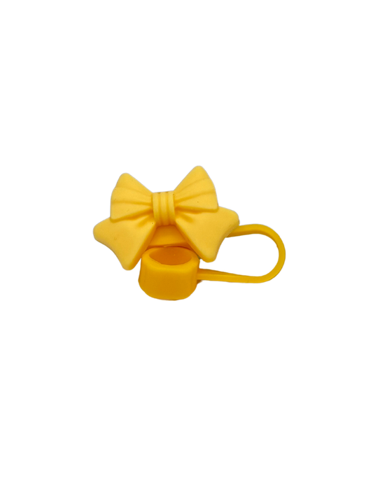 Yellow Bow Straw Topper