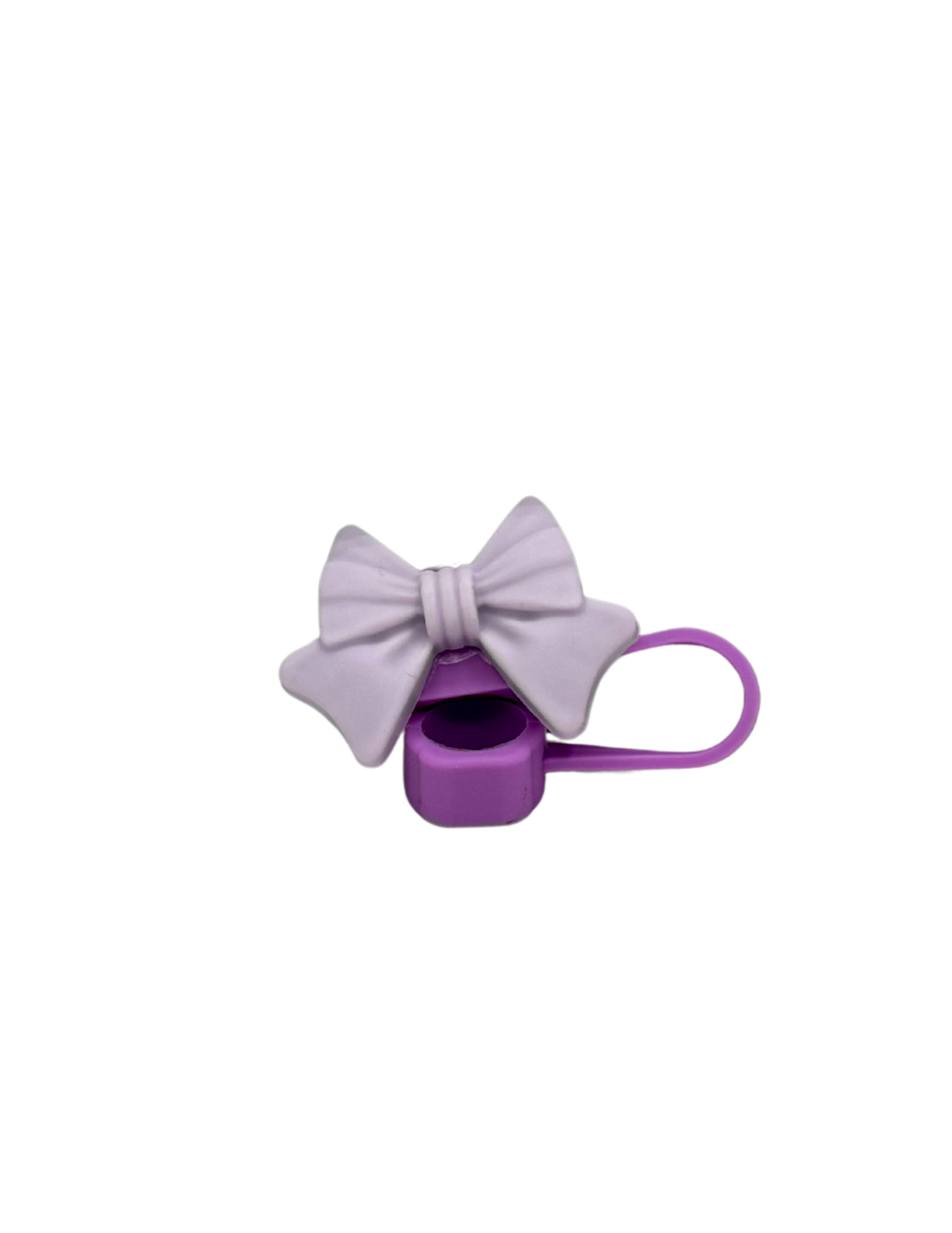 Purple Bow Straw Topper