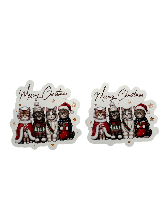 Meowy Christmas Cat Vinyl Sticker