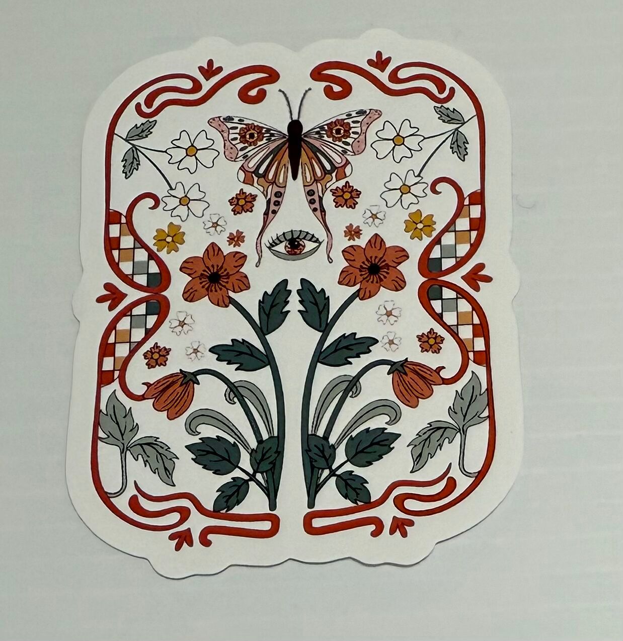3" Butterfly Flower Vinyl Sticker (Pack of 2)