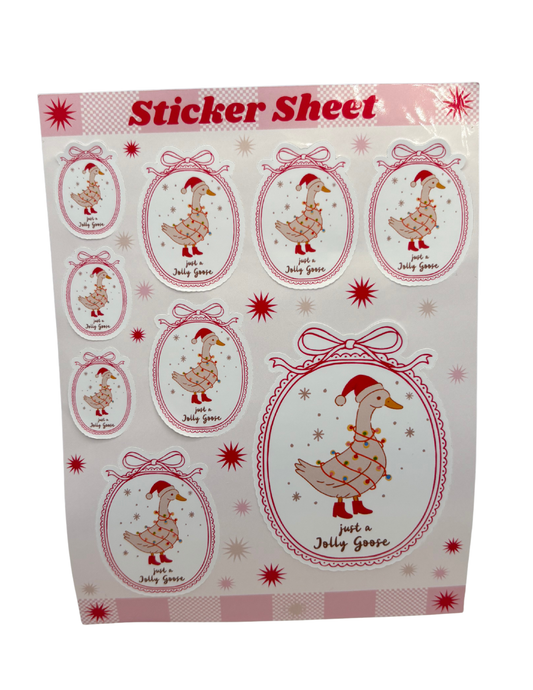 Christmas Light Goose Sticker Sheet