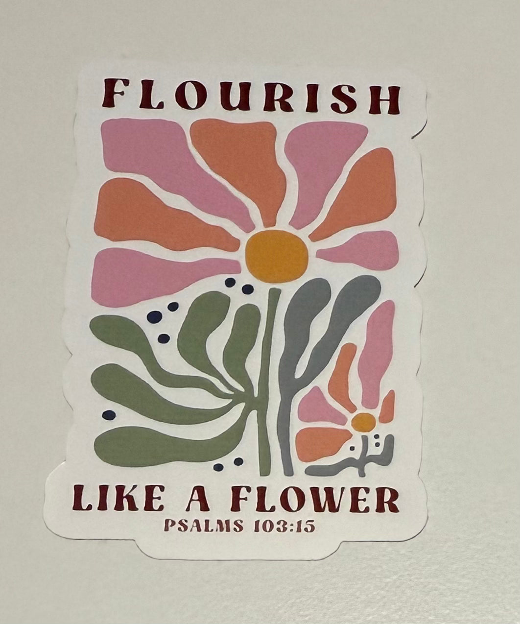 3" Flourish Like A Flower Vinyl Sticker (Pack of 2)