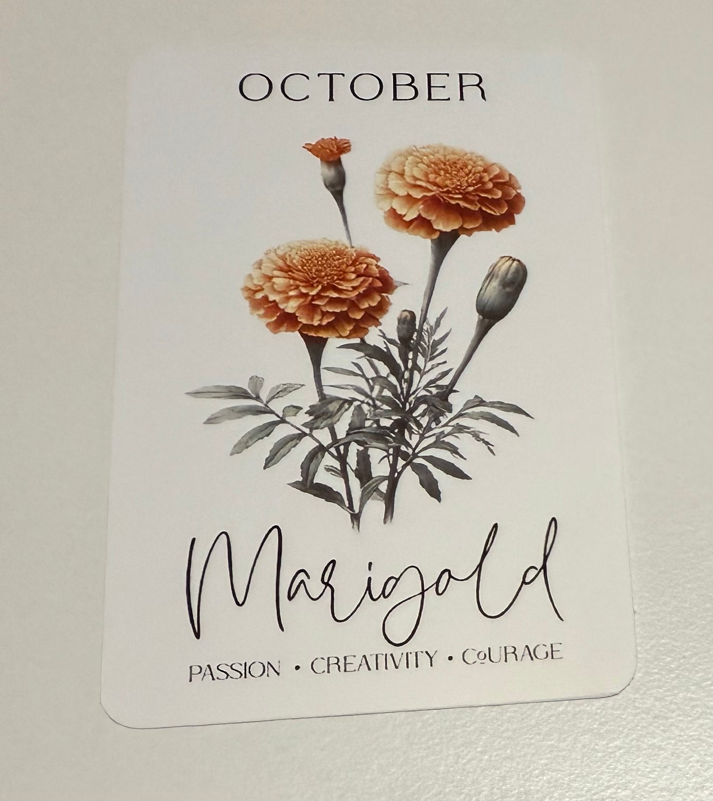 3" October Marigold Flower Vinyl Sticker (Pack of 2)