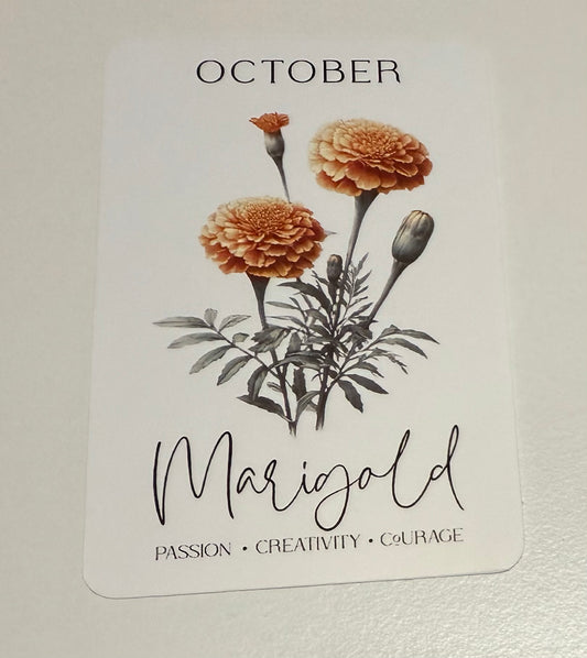 3" October Marigold Flower Vinyl Sticker (Pack of 2)