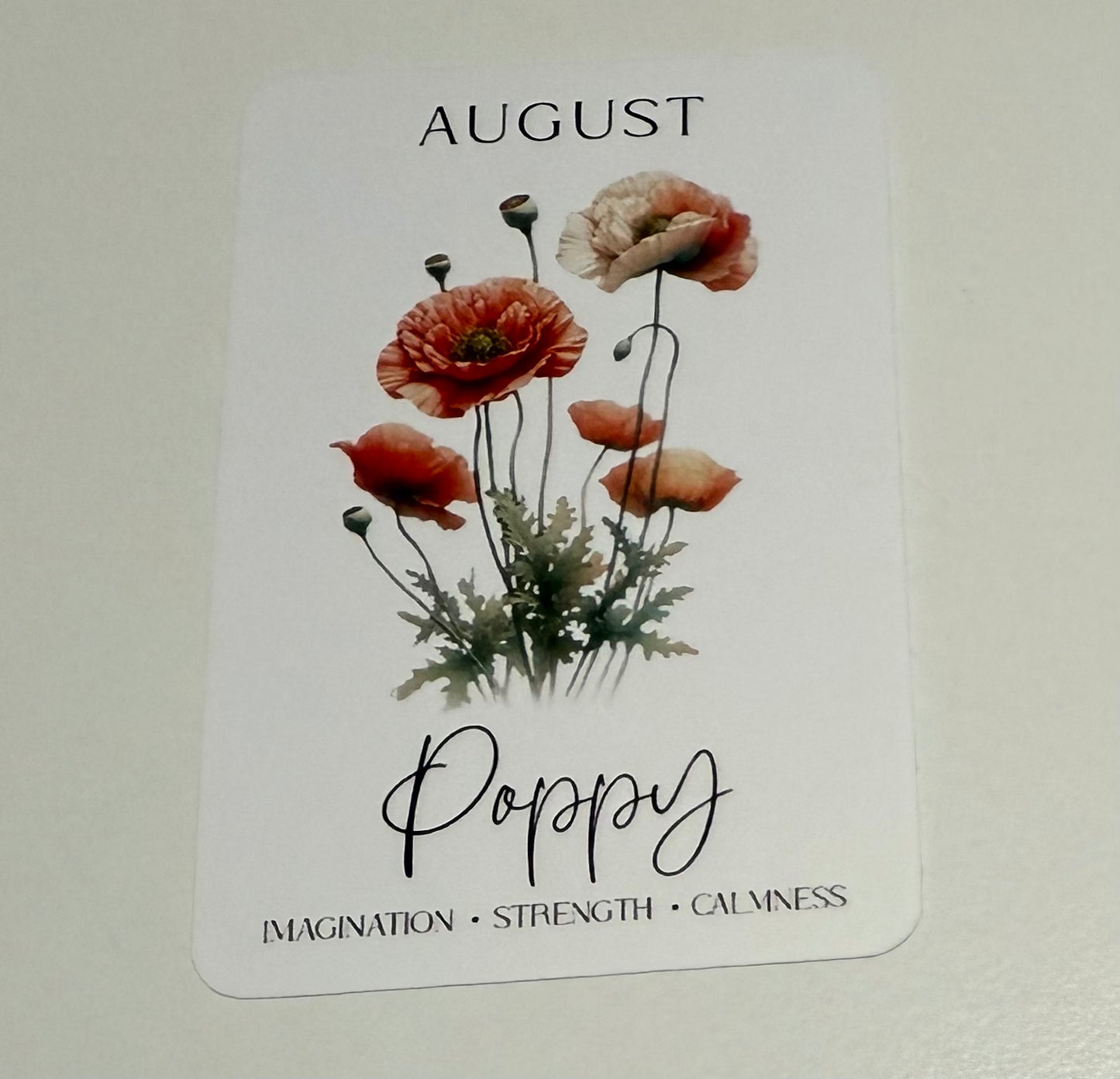 3" August Poppy Flower Vinyl Sticker (Pack of 2)