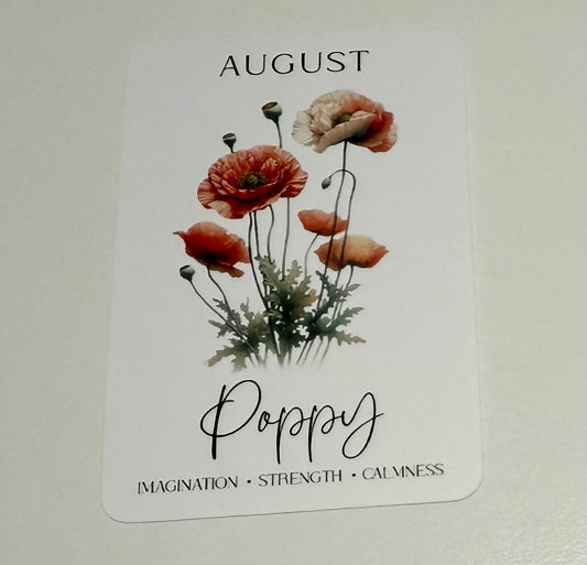 3" August Poppy Flower Vinyl Sticker (Pack of 2)