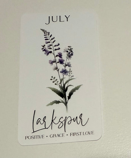 3" July Larkspur Flower Vinyl Sticker (Pack of 2)