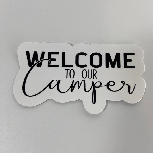 3" Welcome To Our Camper Vinyl Sticker (Pack of 2)