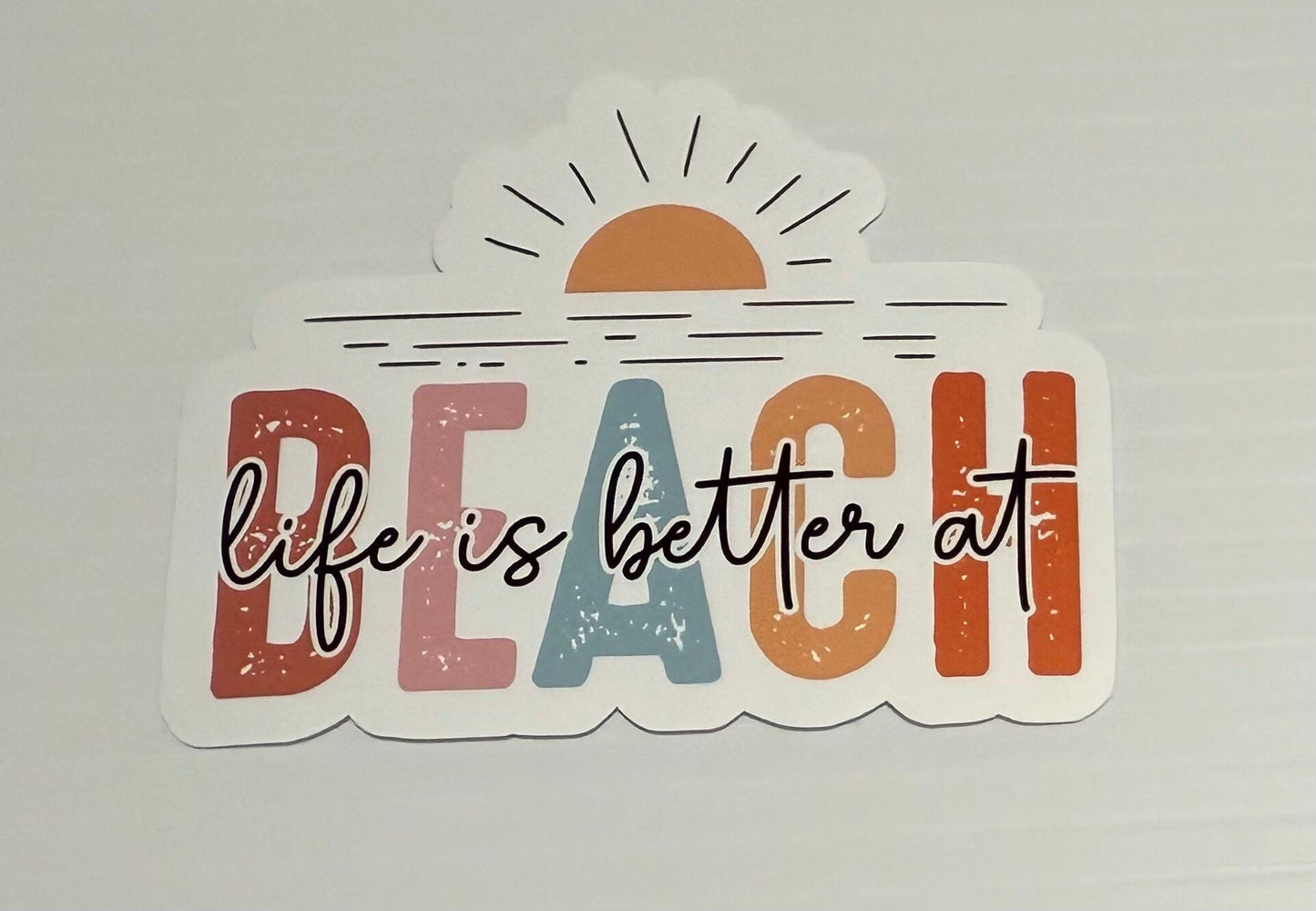 3" Life is Better at the Beach Vinyl Sticker (Pack of 2)