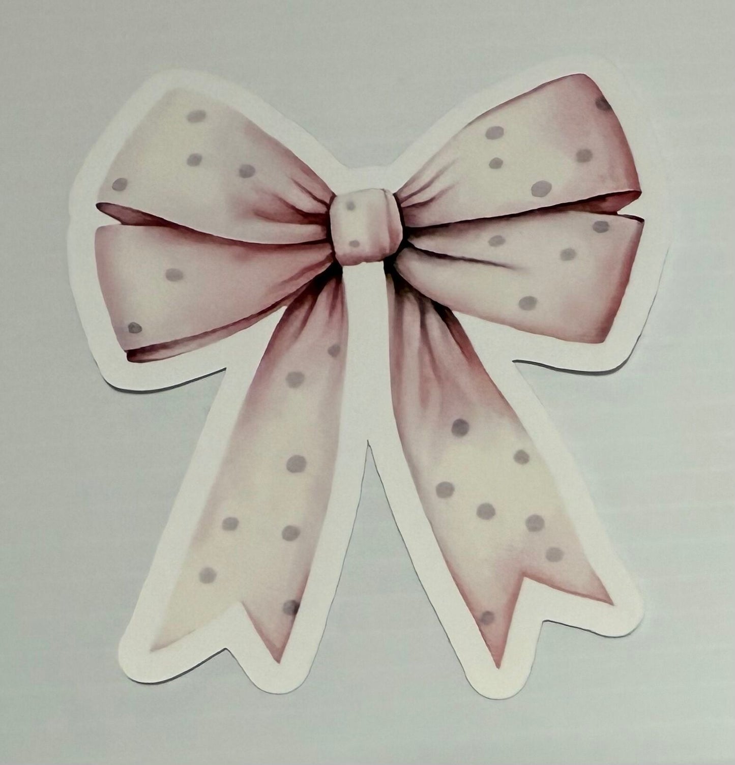 3" Pink with Polka Dots Bow Vinyl Sticker (Pack of 2)