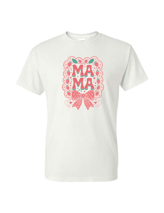 MAMA Strawberry Pink Bow T-shirt
