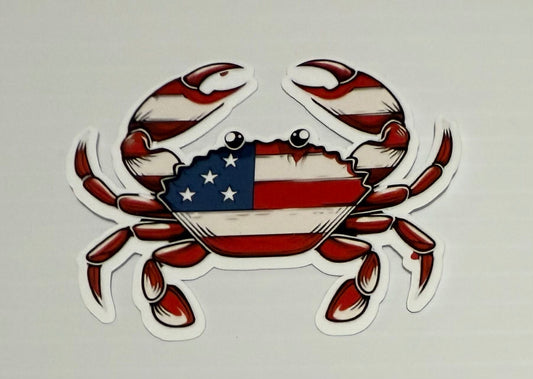 3" Americana Crab Vinyl Sticker (Pack of 2)