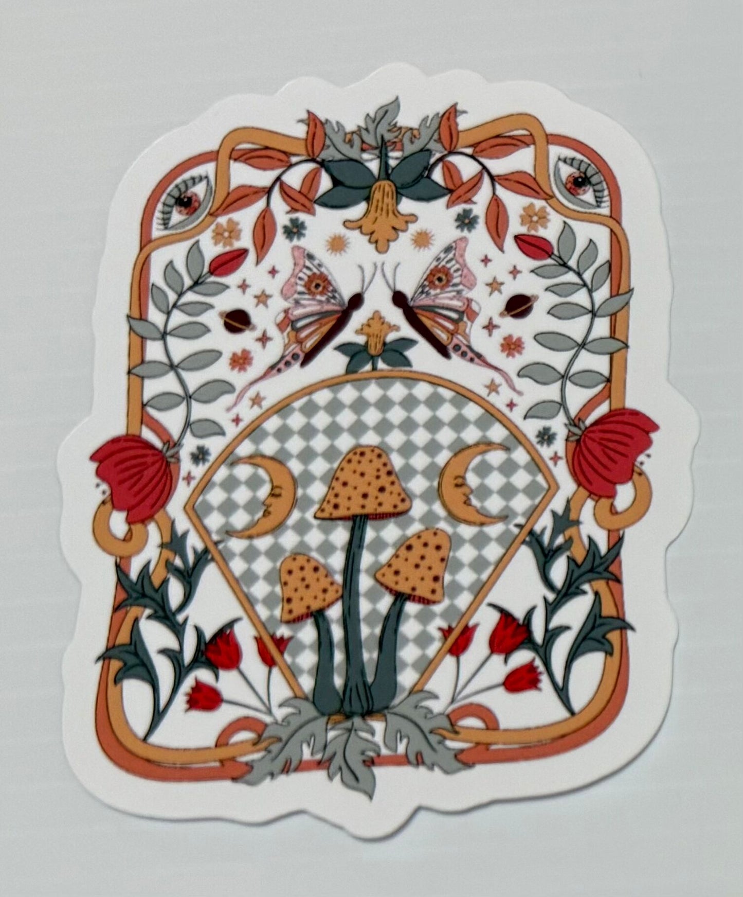 3" Butterfly Mushroom Vinyl Sticker (Pack of 2)