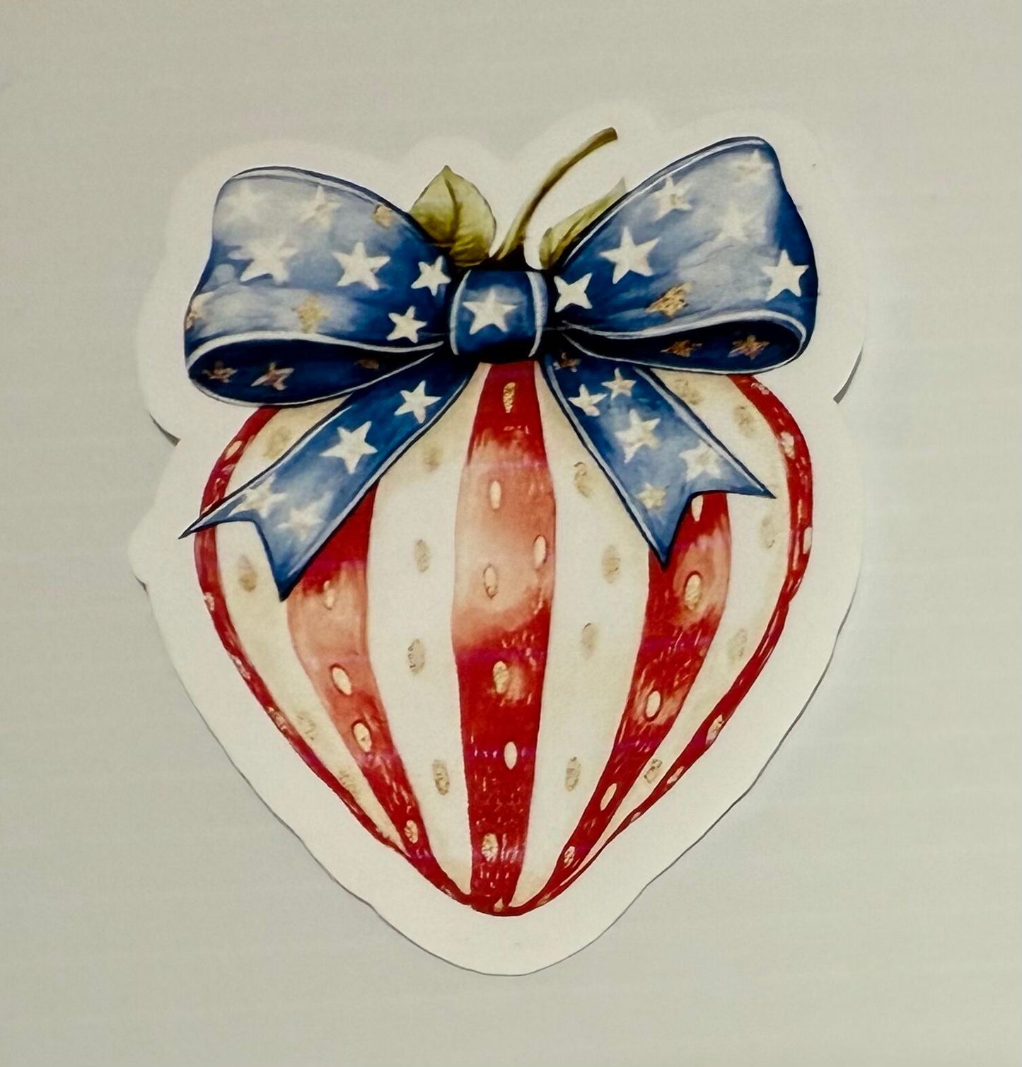 3" Americana Strawberry Vinyl Sticker (Pack of 2)