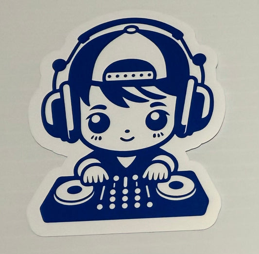 3" DJ Blue Vinyl Sticker (Pack of 2)